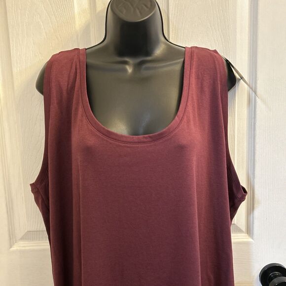 NWT Ava & Viv Women's Plus Size Sleeveless Tank Top Burgundy Red Size 3X - Picture 7 of 15
